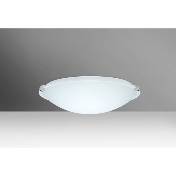 Besa Lighting Trio 12 Ceiling, White, Polished Nickel Clips, 1x100W Incandescent 968207-PN - main